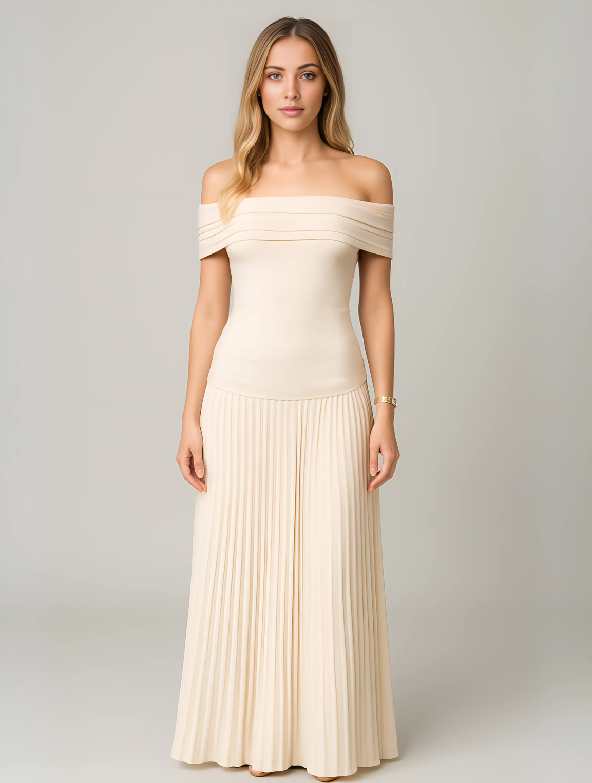 Lynda | Timeless Elegant Off-Shoulder Maxi Dress