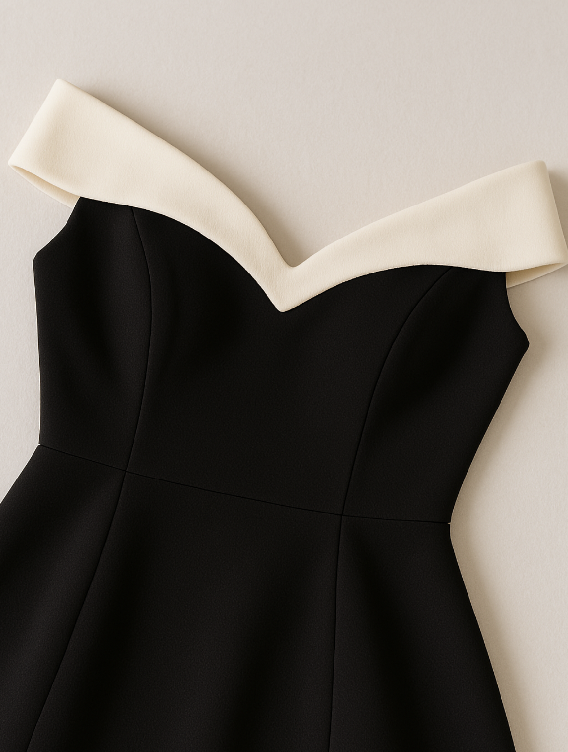 Maddie | Timeless Off-Shoulder Contrast Minidress