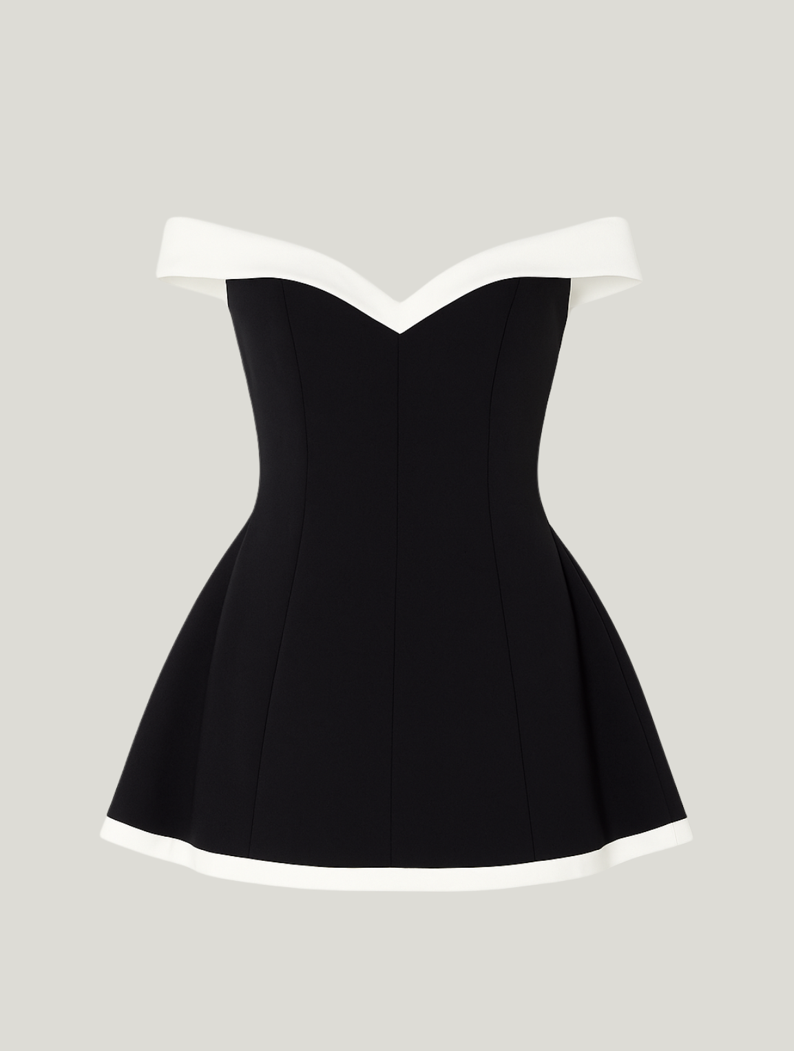 Maddie | Timeless Off-Shoulder Contrast Minidress