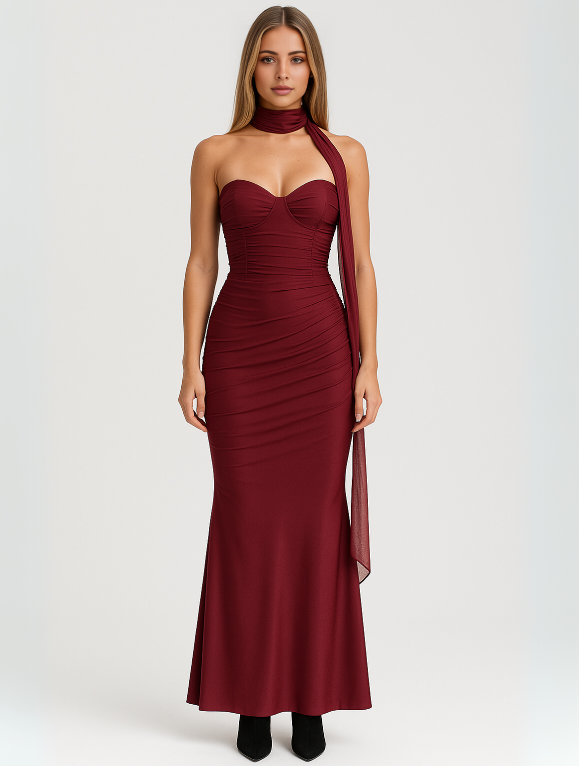Marilyn | Elegant Strapless Choker Dress