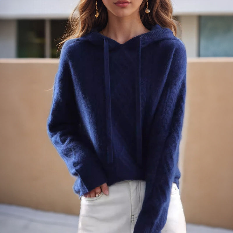 Amamda | Women's Cable Knit Hooded Pullover Jumper
