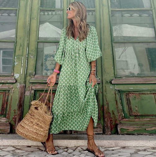 Kim | Chic Floral Midi Dress for Effortless Elegance