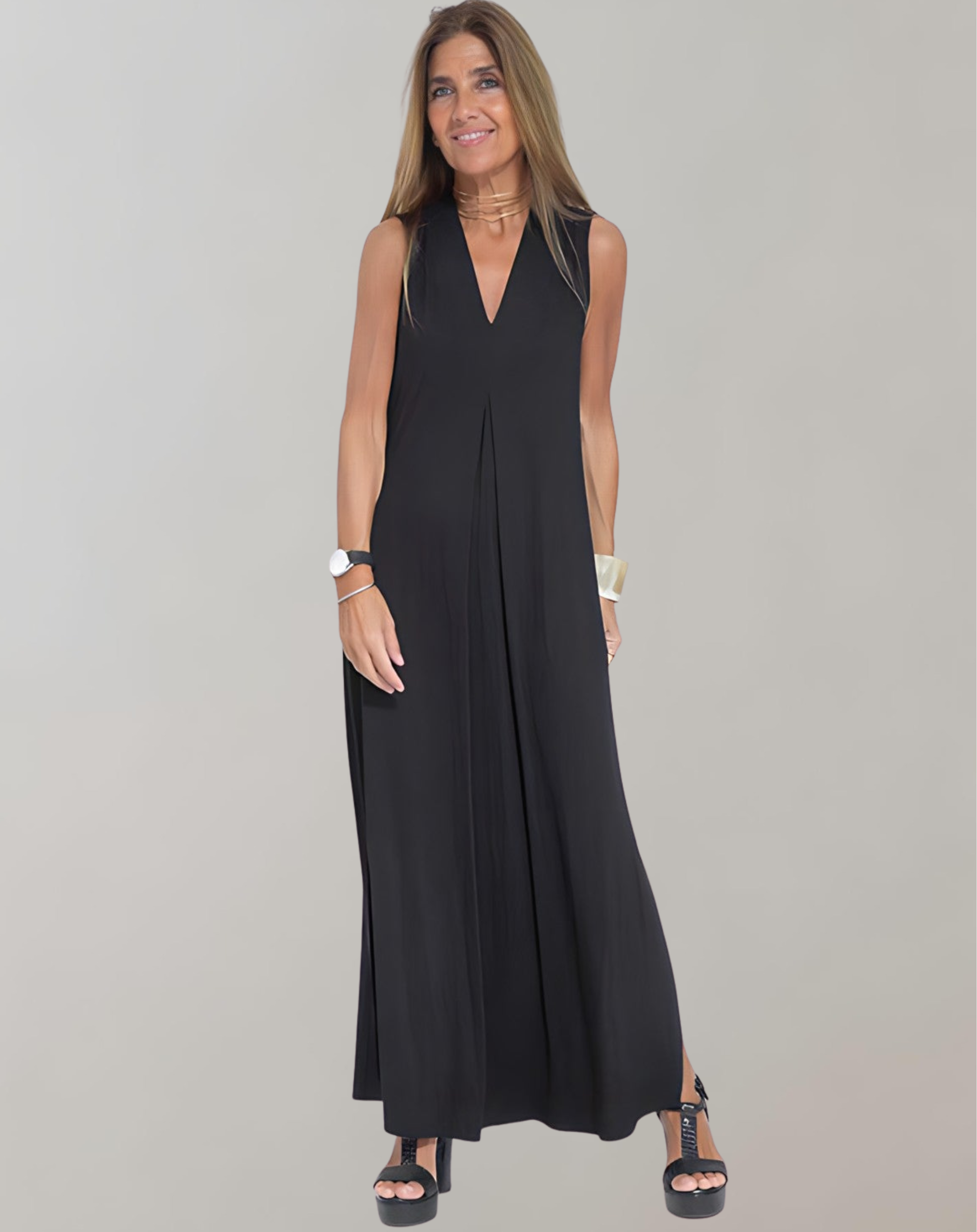 Linda | V-Neck Maxi Dress for Effortless Summer Elegance