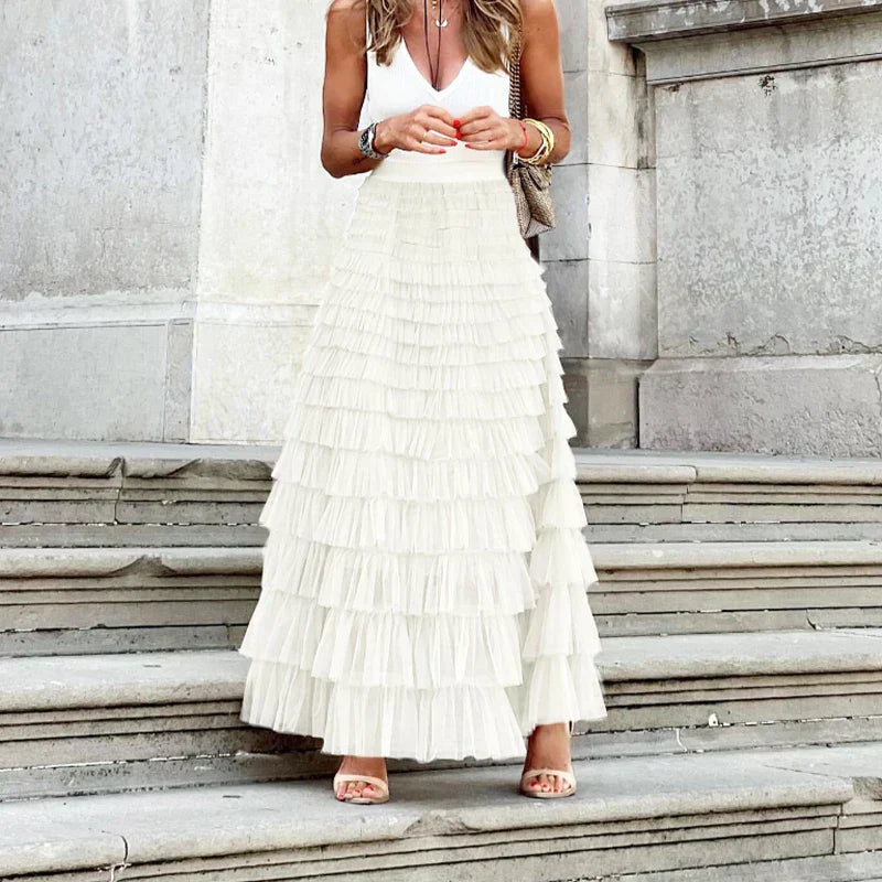Aaliya | Elegant Tulle Midi Skirt for Women