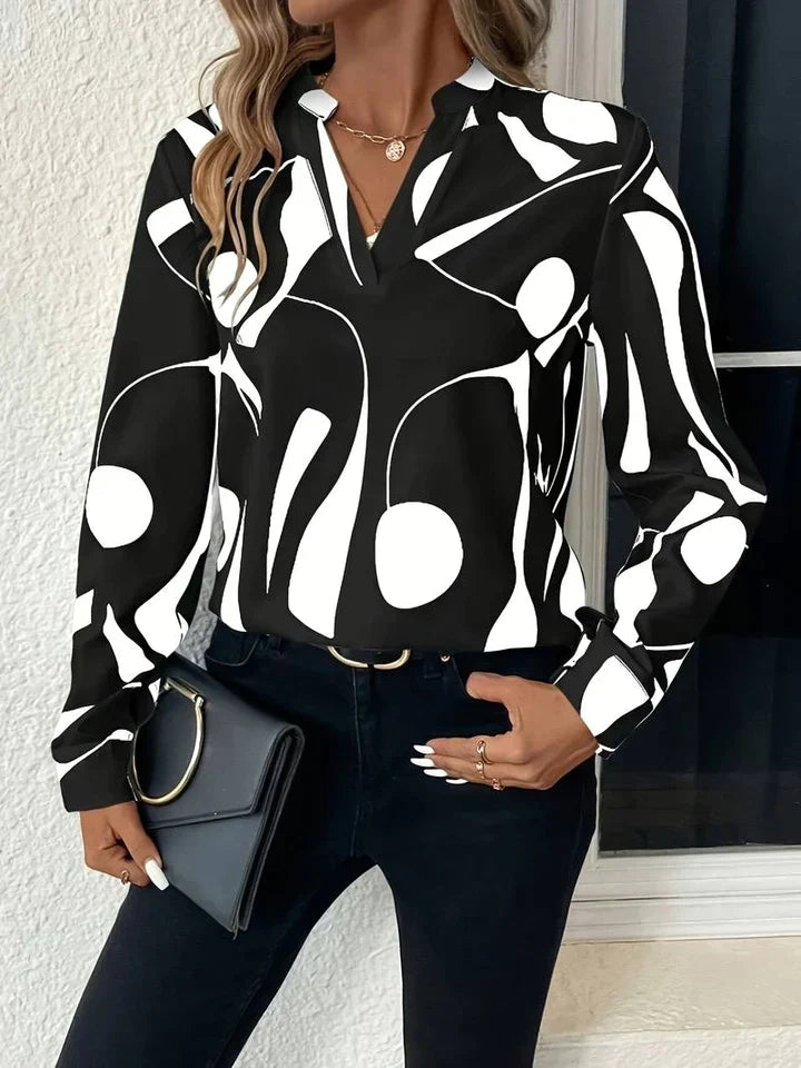 Charlie | Women's Long Sleeve Printed Blouse