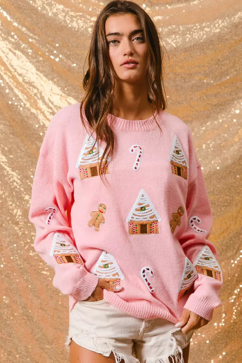 Aliyeh | Women's Winter Christmas Crew Neck Sweater