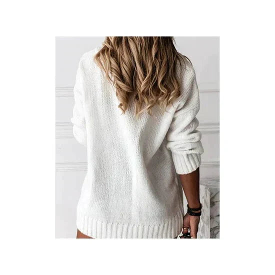 Alversa | Women's Oversized V-Neck Sweater