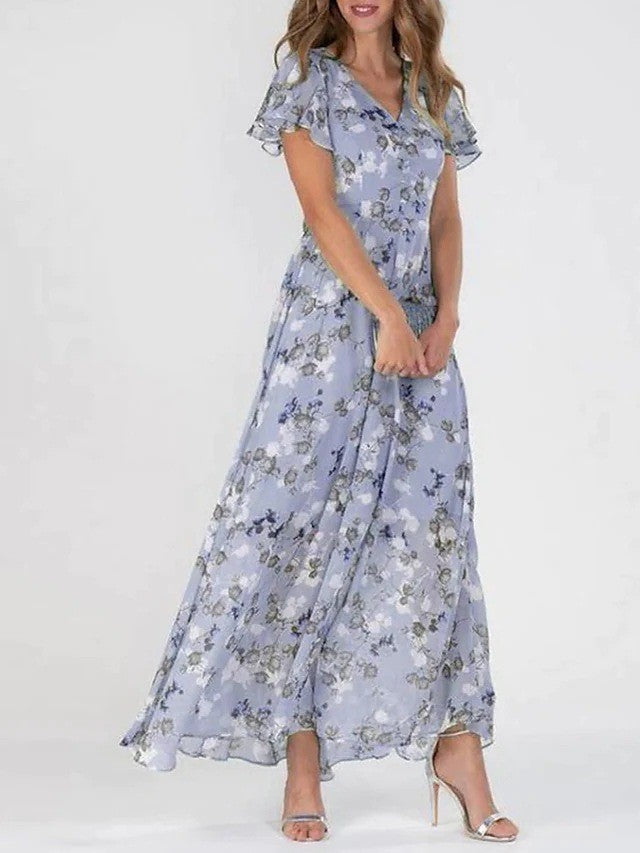 Greta | Women's V-Neck Floral Maxi Dress