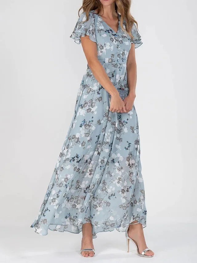 Greta | Women's V-Neck Floral Maxi Dress