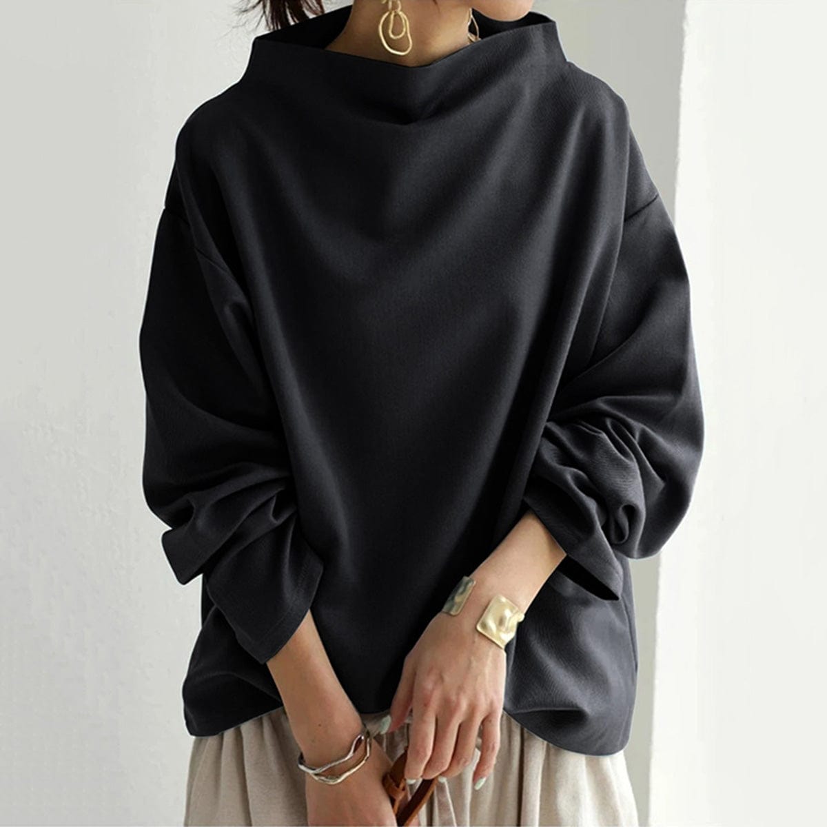Agnes | Women's Oversized Funnel Neck Top