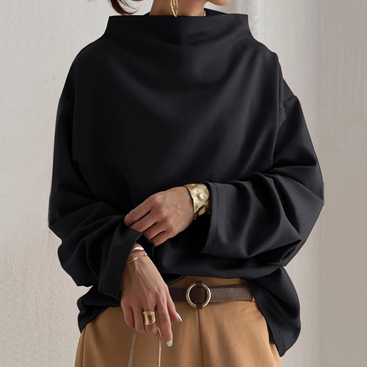 Agnes | Women's Oversized Funnel Neck Top