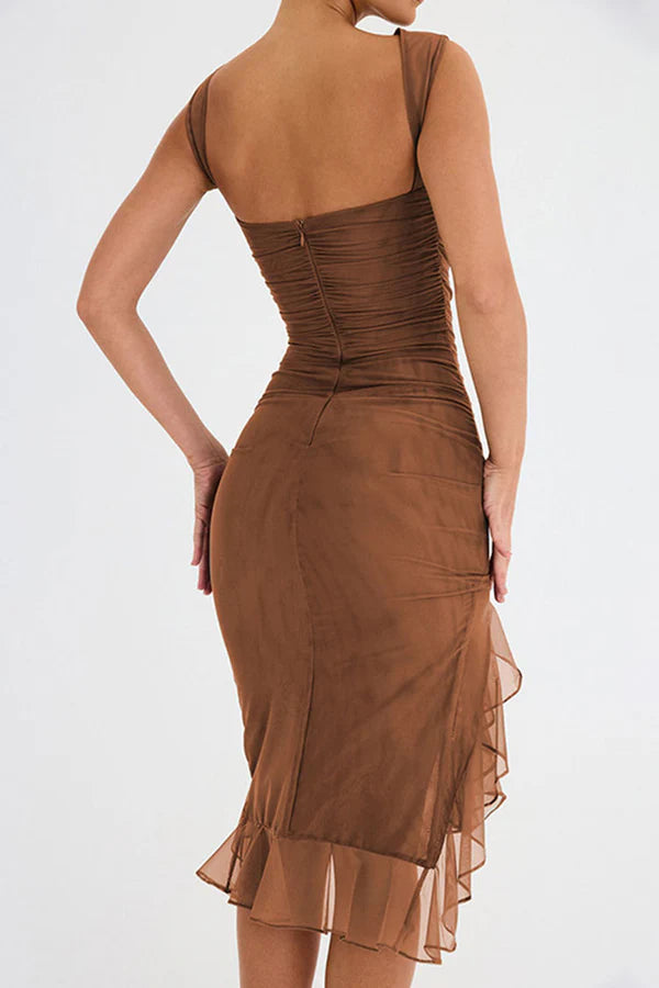 Lili | Chic Ruffle Midi Dress for Every Occasion