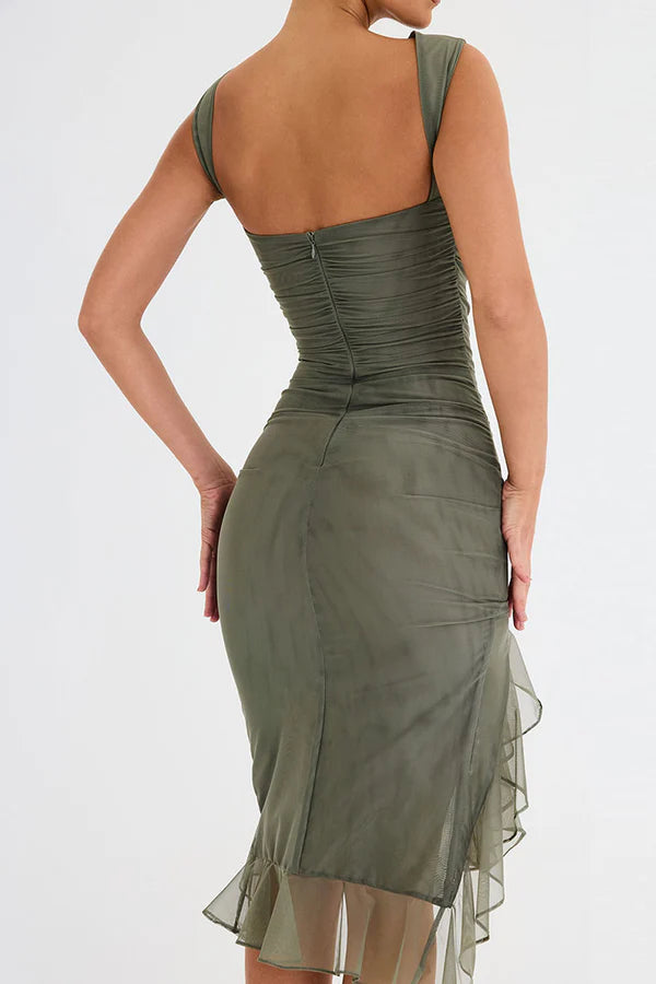 Lili | Chic Ruffle Midi Dress for Every Occasion