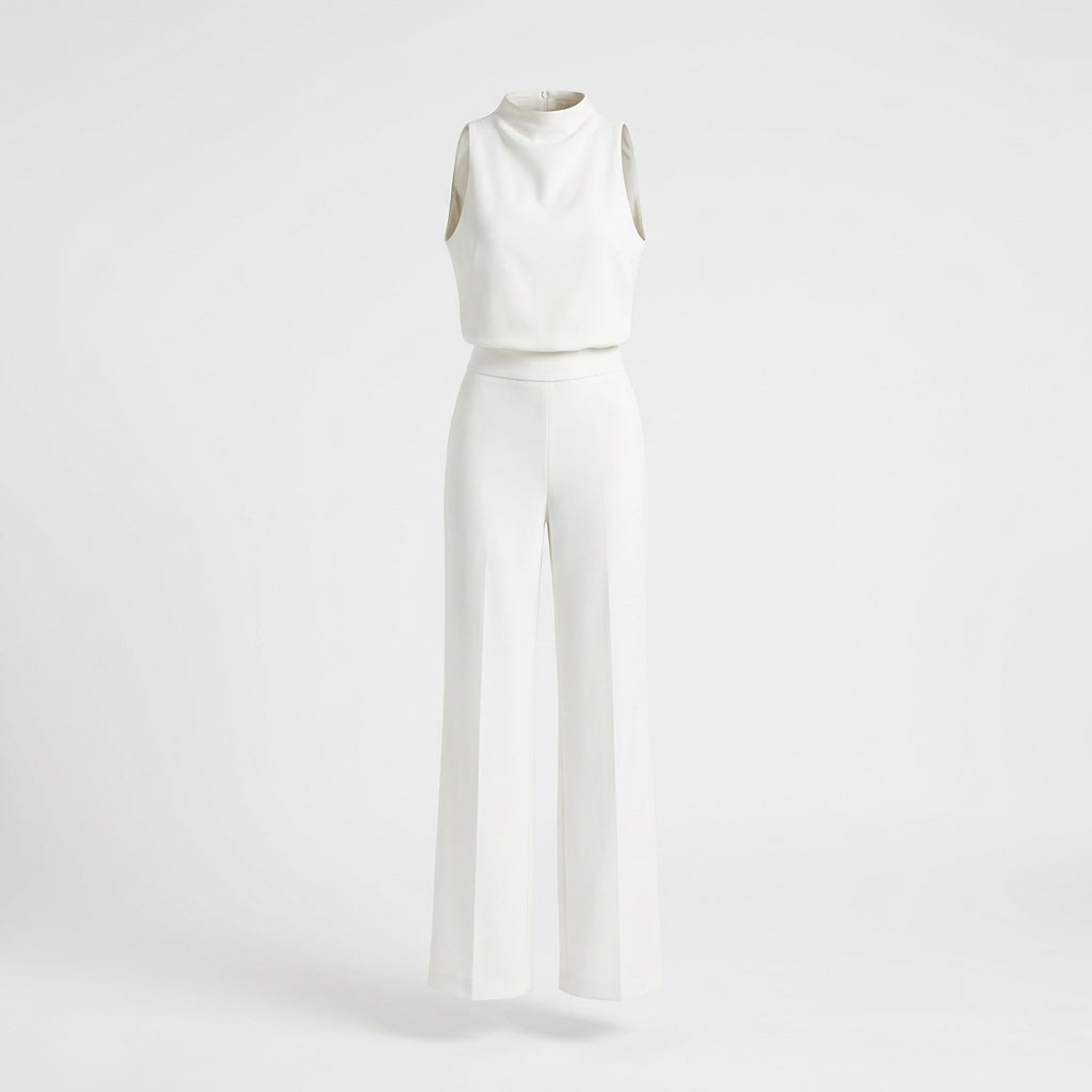 Andrea | Women's High Neck Sleeveless Two-Piece Pant Set