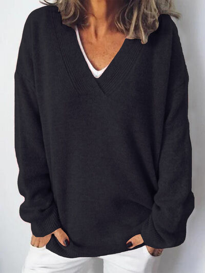 Alvene | Women's Elegant Oversize V Neck Jumper