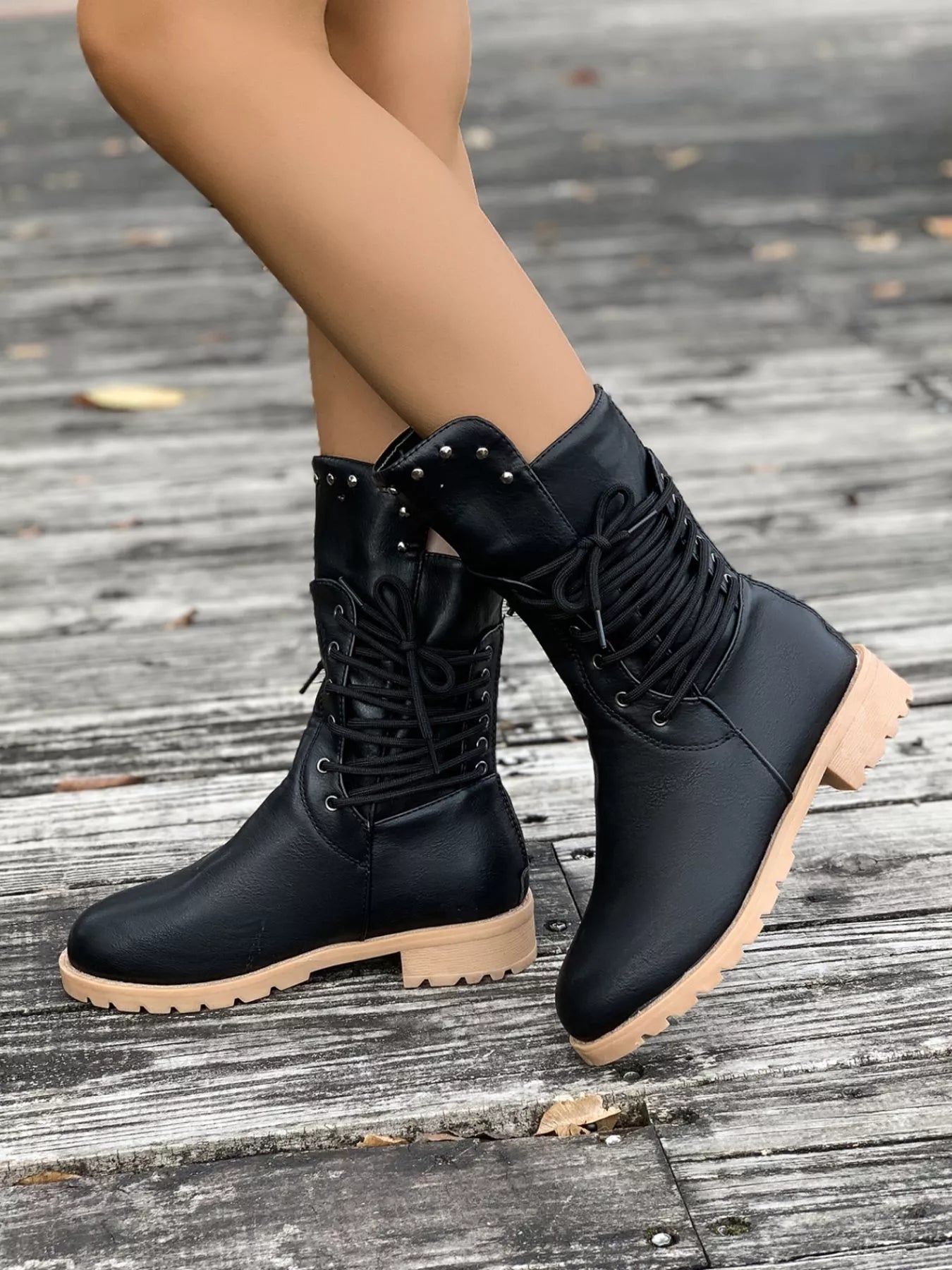 Alecia | Women's Round Toe Block Heel Boots