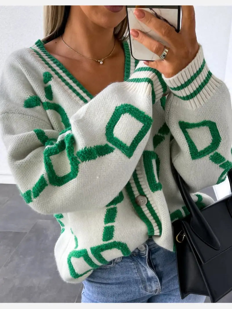 Adriane | Women's V-Neck Button-Front Cardigan