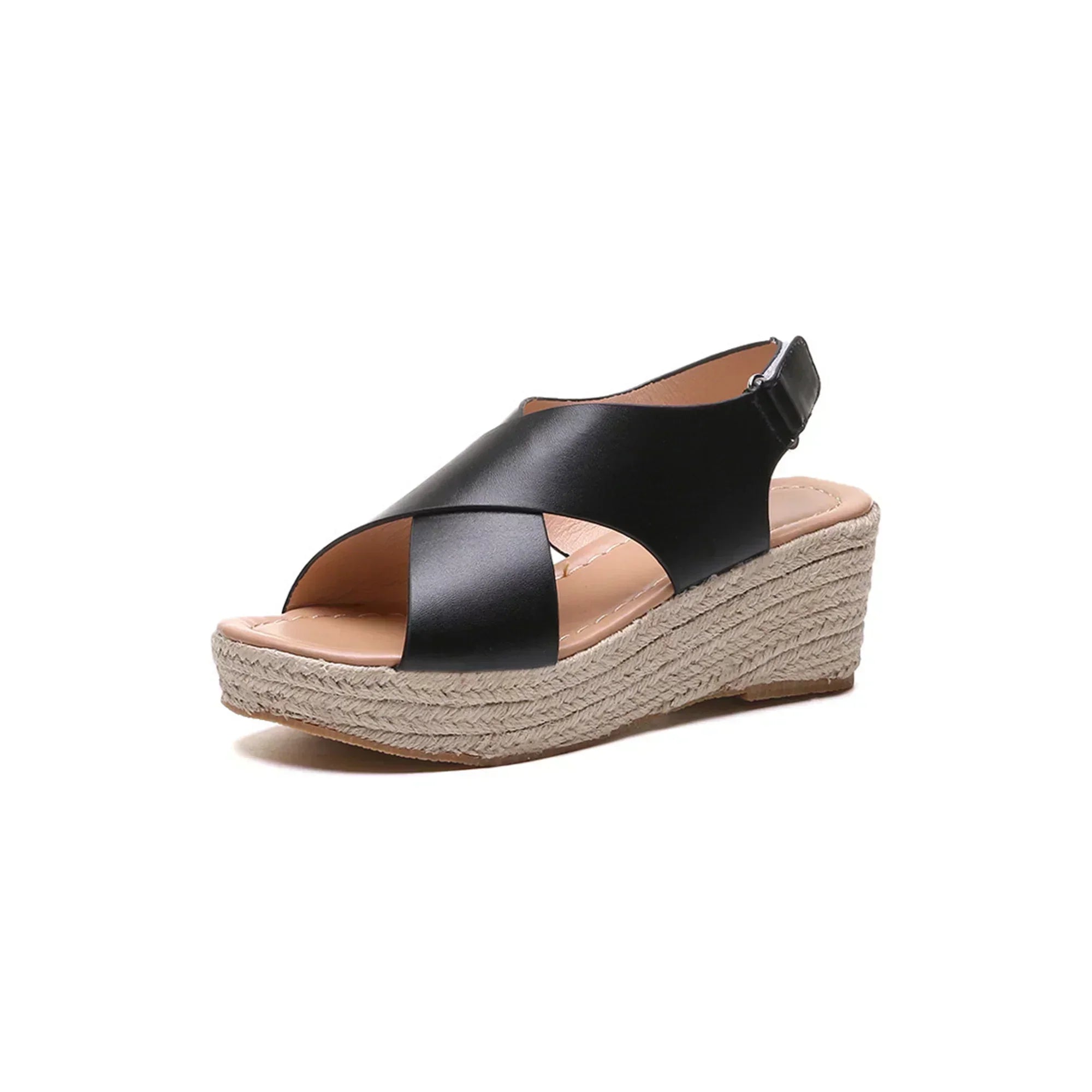 Lysandra | Chic Wedge Sandals with Elegant Cross Straps