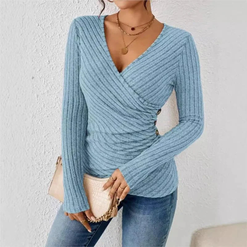 Agatha | Women's Long Sleeve V-Neck Wrap Top