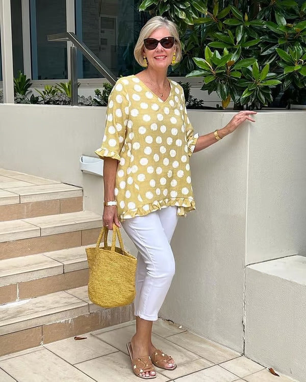 Christine | Vintage Printed Top with Timeless Elegance for Women