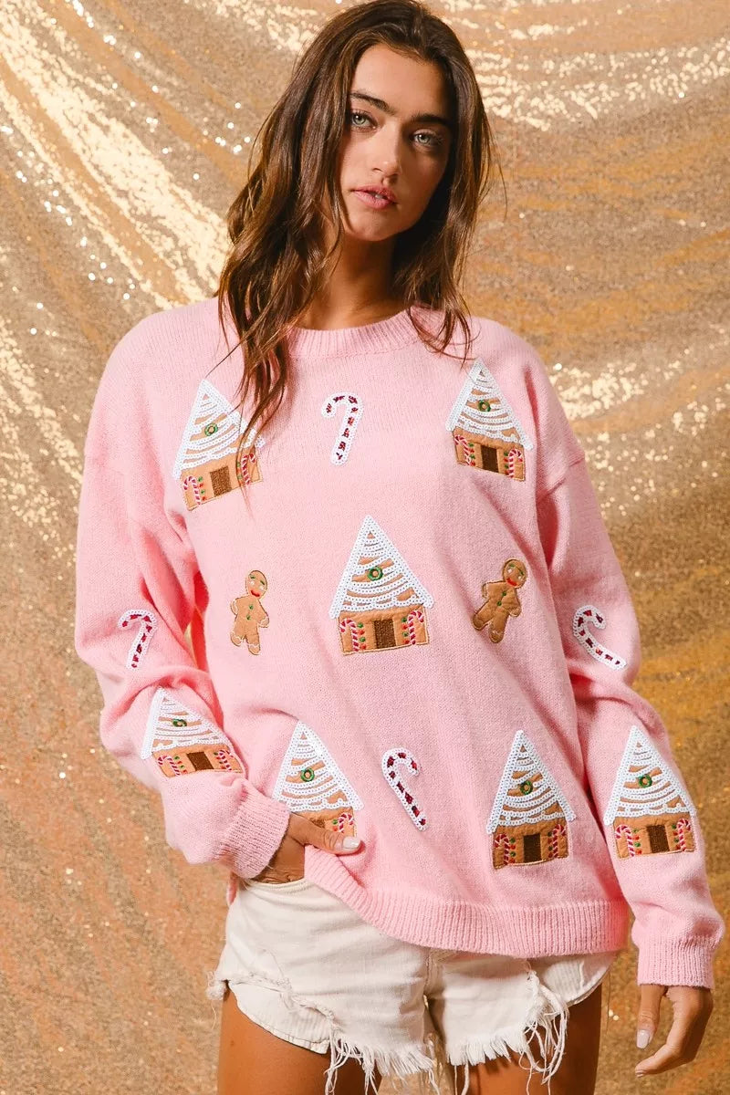 Aliyeh | Women's Winter Christmas Crew Neck Sweater