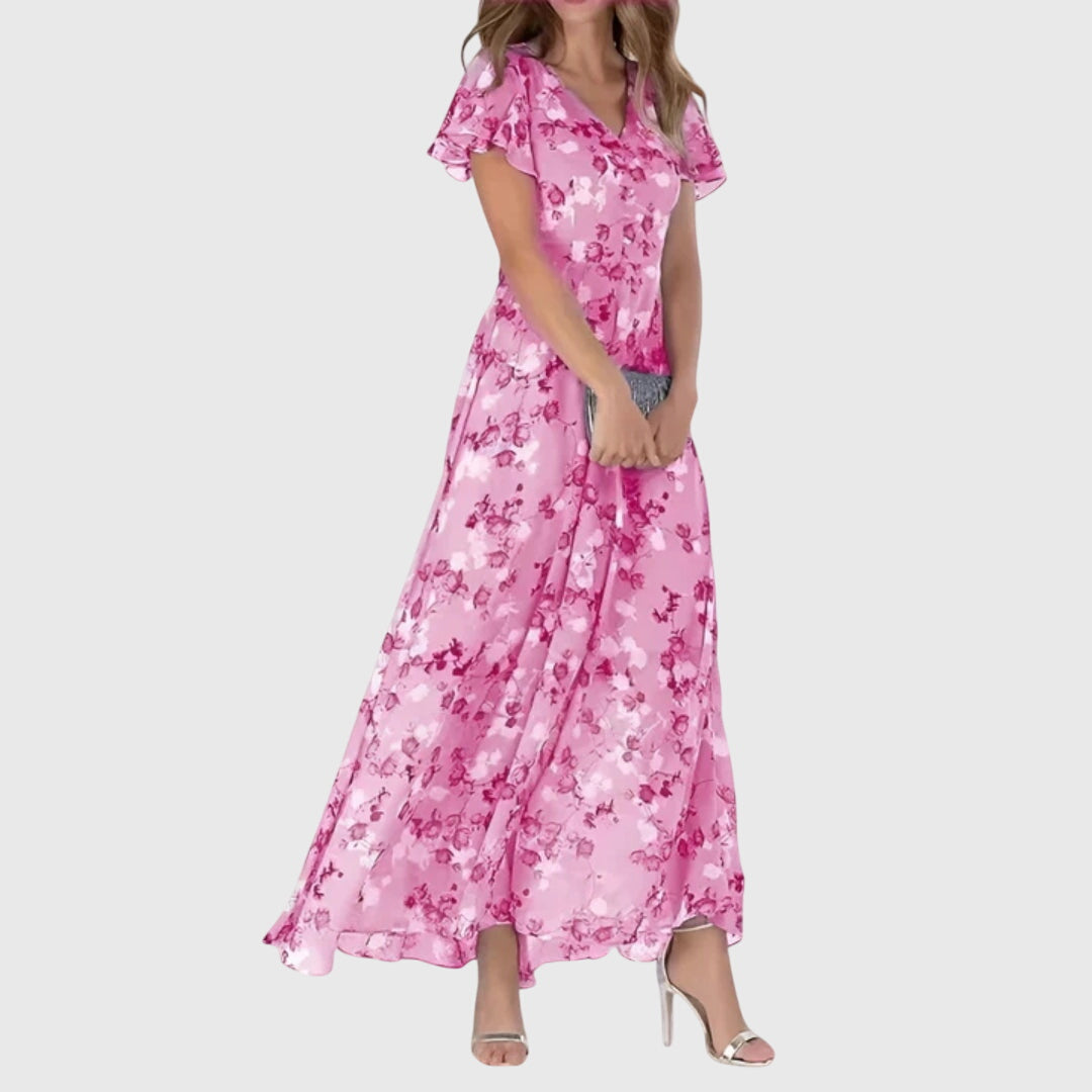 Diane | Women's V-Neck Floral Maxi Dress
