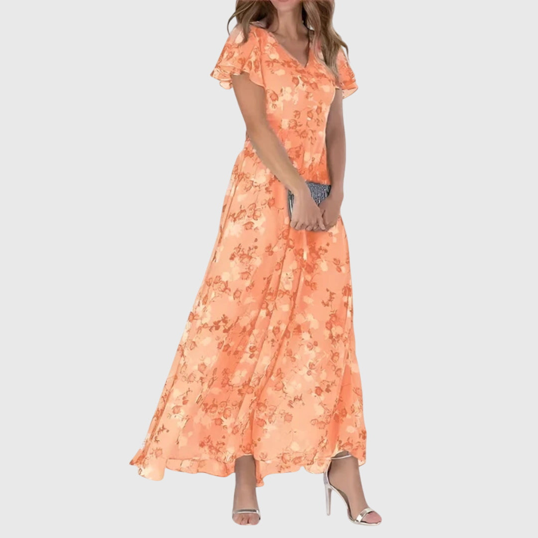 Diane | Women's V-Neck Floral Maxi Dress