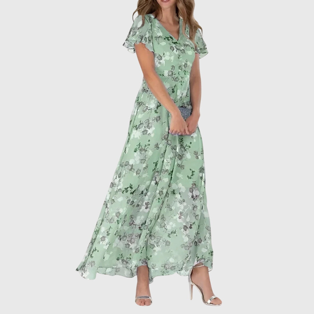 Diane | Women's V-Neck Floral Maxi Dress