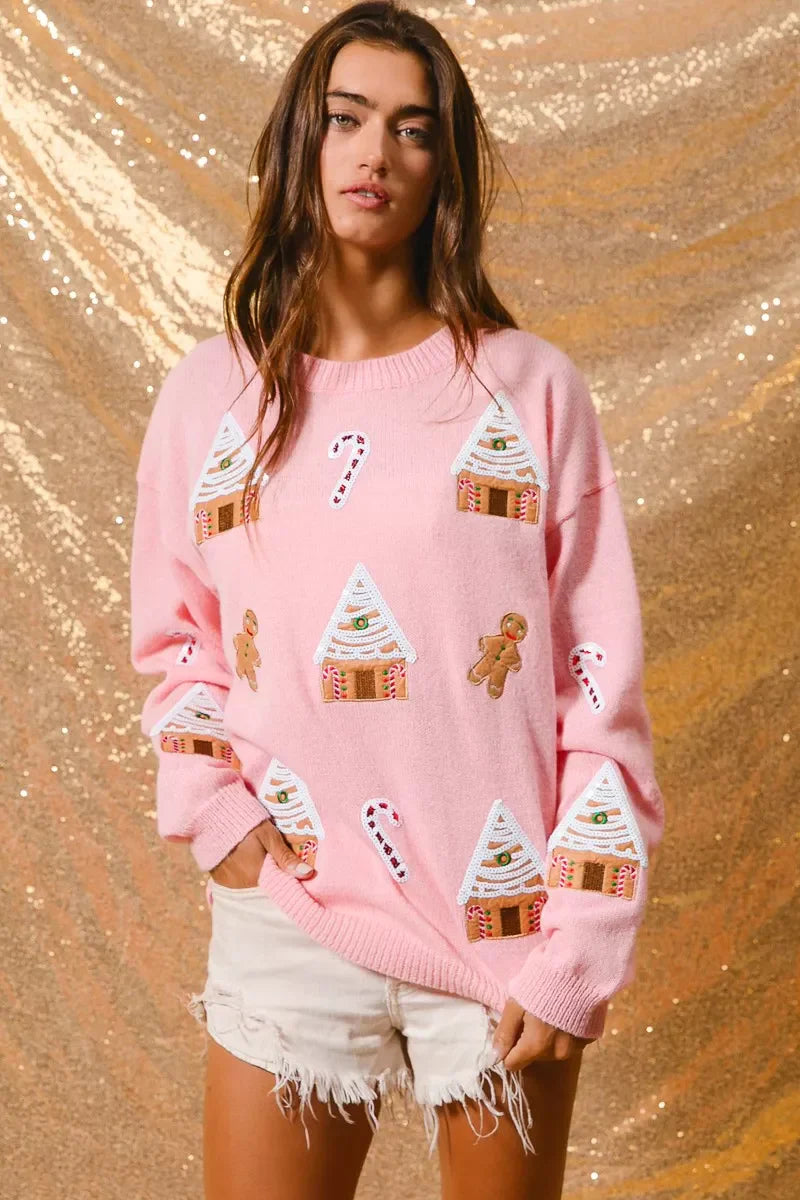 Aliyeh | Women's Winter Christmas Crew Neck Sweater