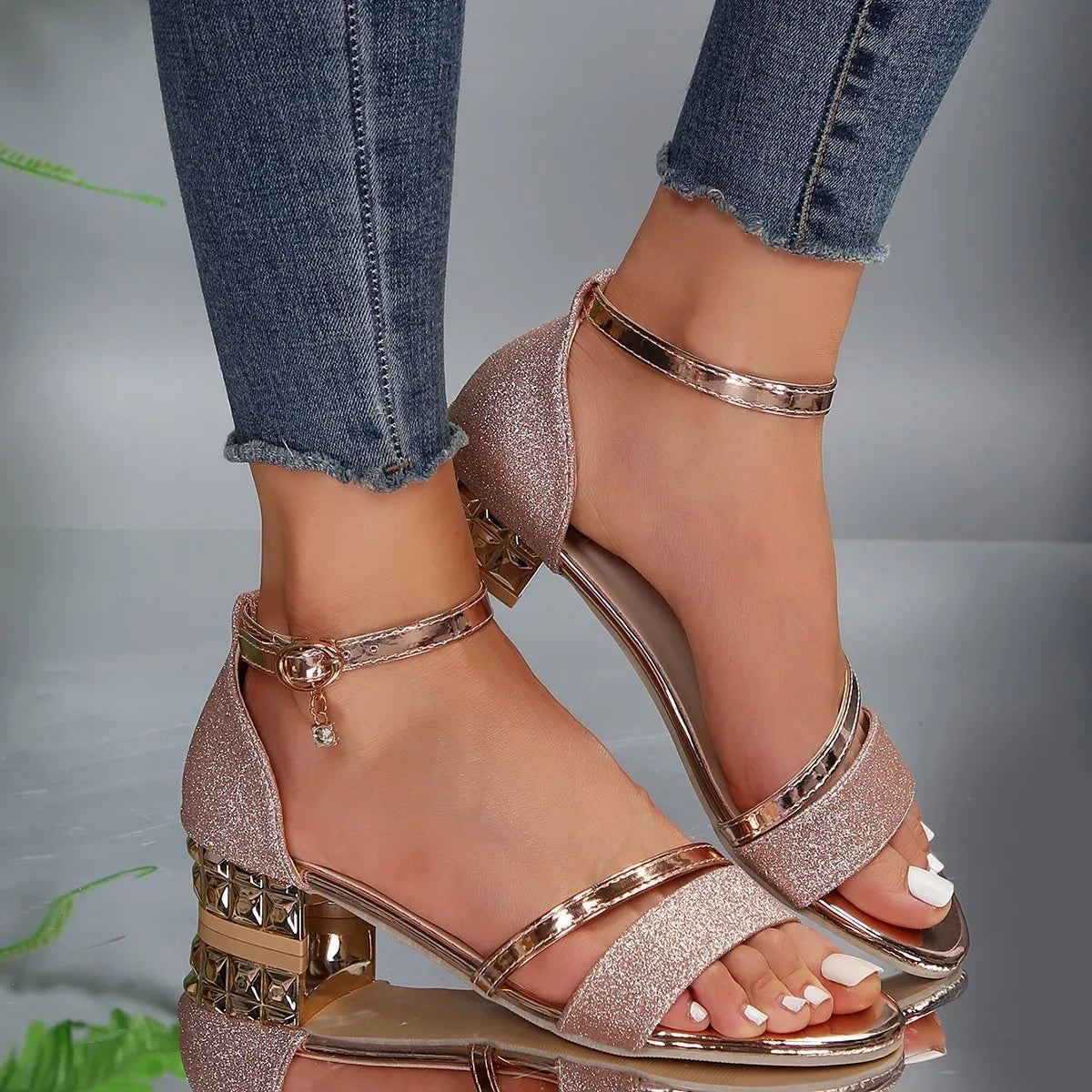 Gwenllian | Women's Ankle Strap Block Heel Sandals