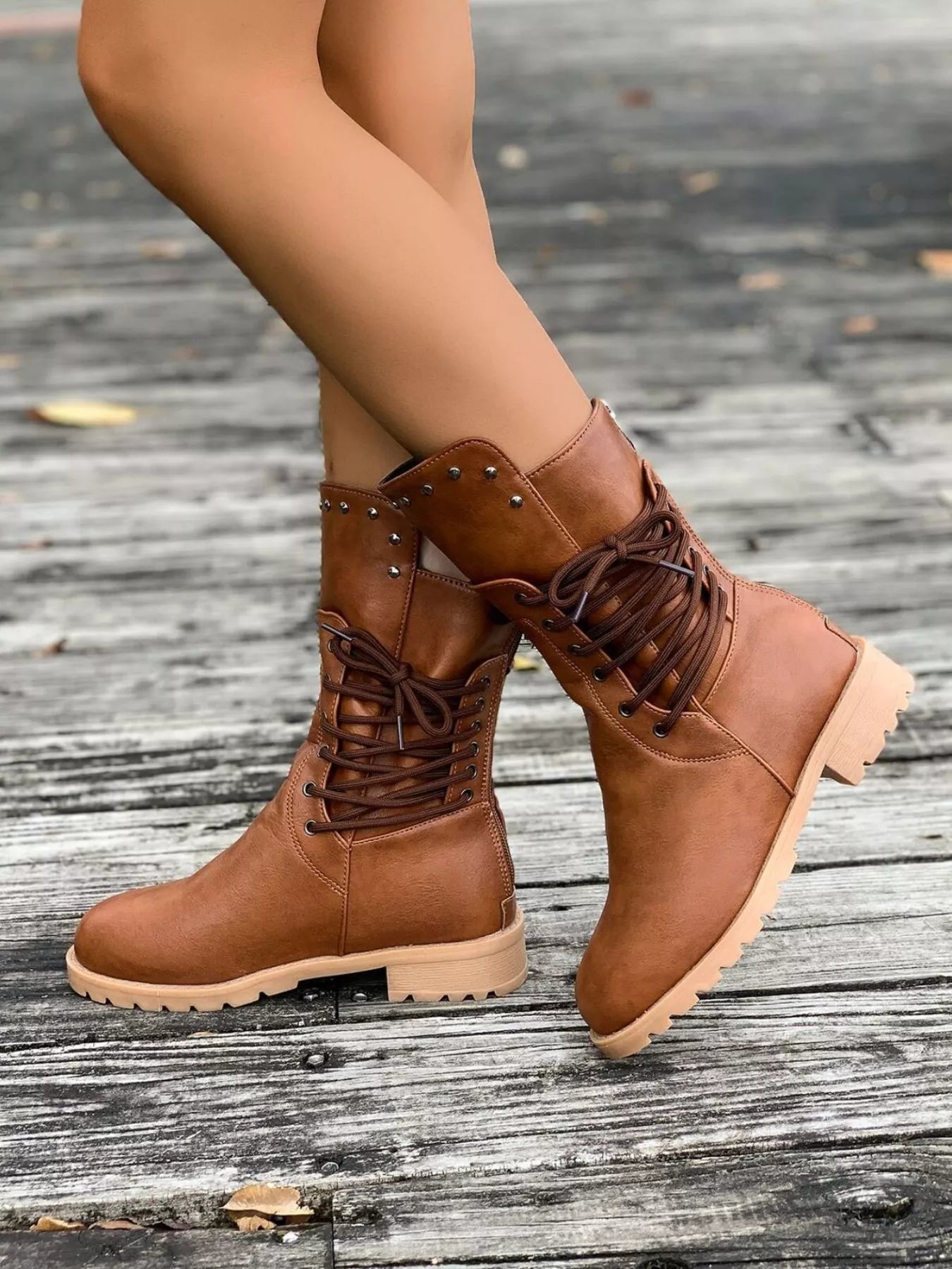 Alecia | Women's Round Toe Block Heel Boots