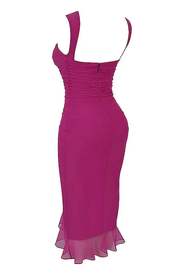 Lili | Chic Ruffle Midi Dress for Every Occasion