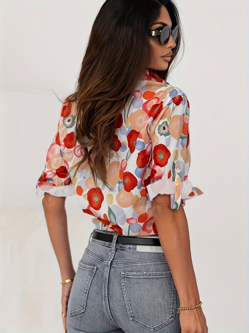 Charity | Women's Button-Down Floral Blouse