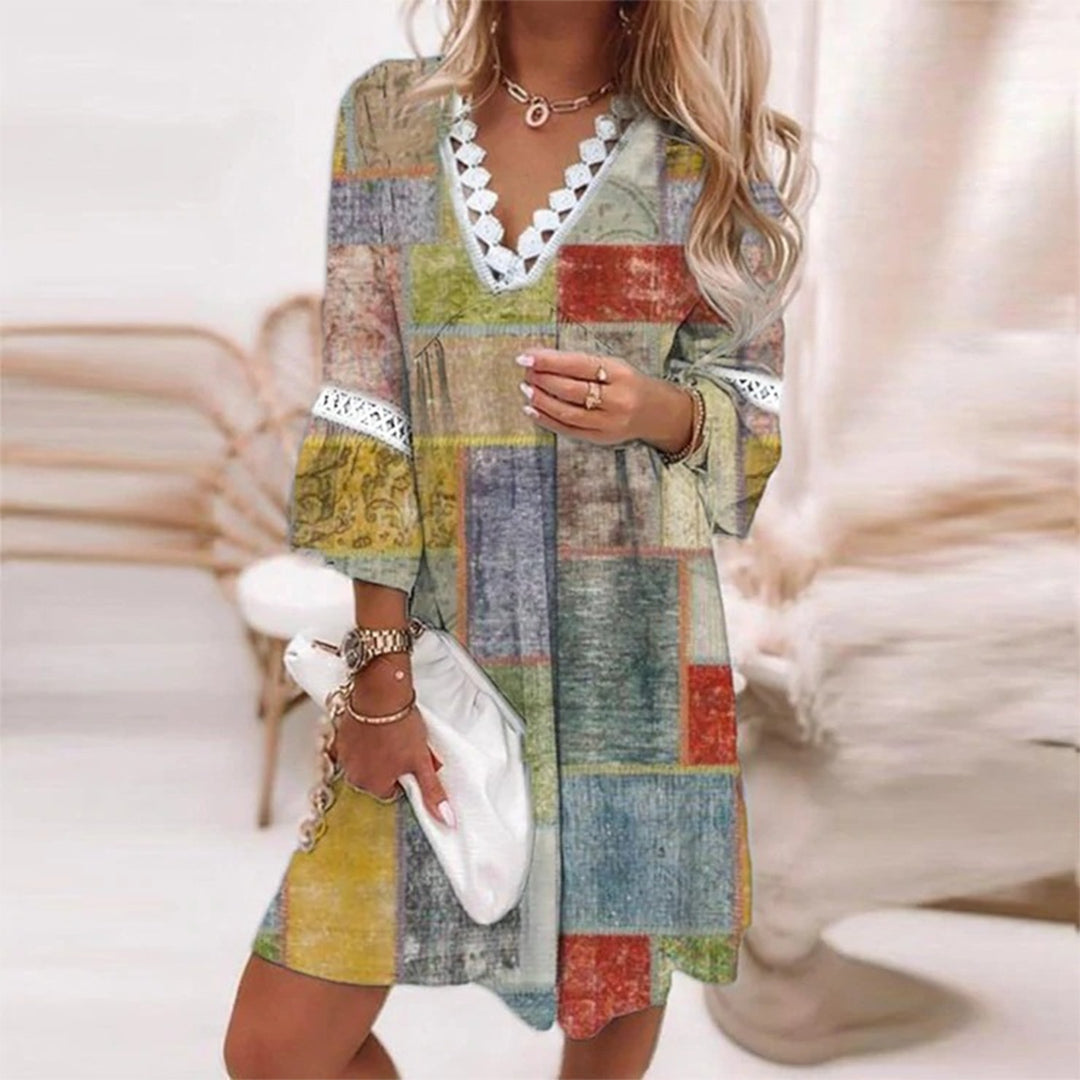 Elise | Women's V-Neck A-Line Mini Dress