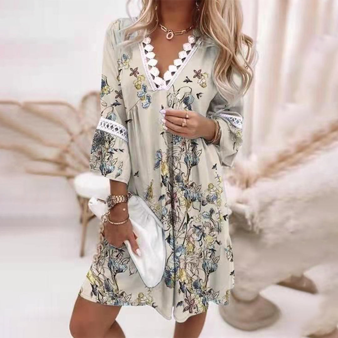 Elise | Women's V-Neck A-Line Mini Dress