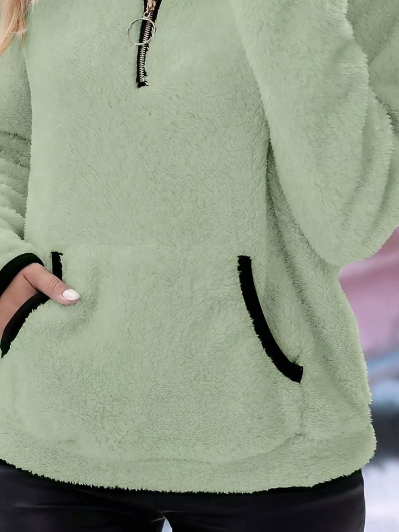Amabel | Women's Half-Zip Fleece Pullover Teddy Jumper