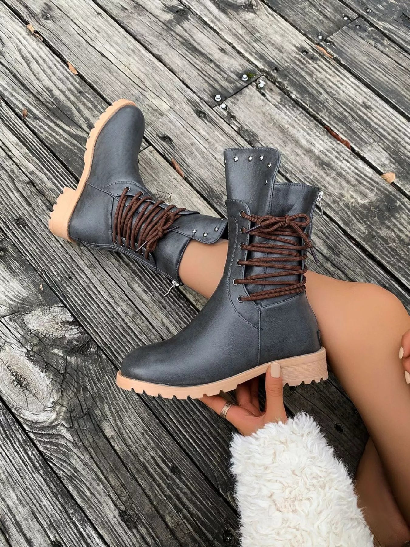 Alecia | Women's Round Toe Block Heel Boots
