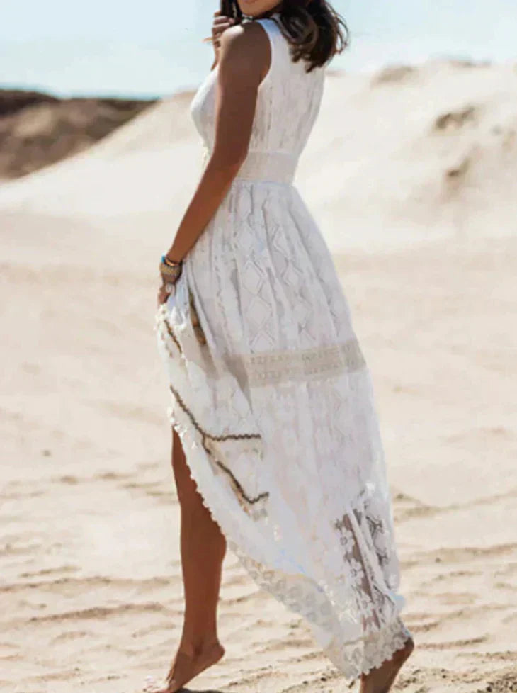 Felicity | Women's Sleeveless Lace A-Line Maxi Dress