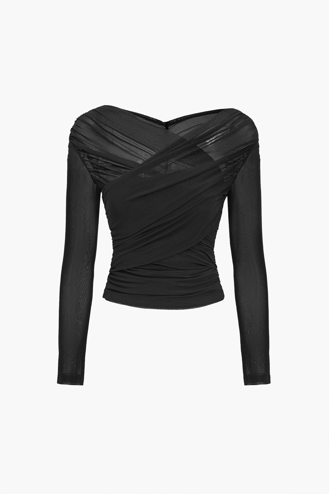 Daisy | Women's Ruched Mesh Long Sleeve Top