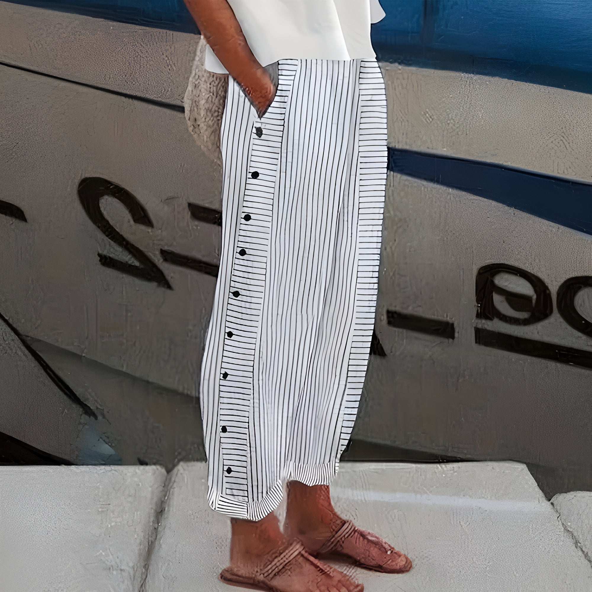 Betty | Women's High-Waisted Striped Pants