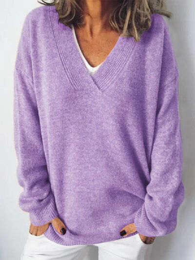 Alvene | Women's Elegant Oversize V Neck Jumper