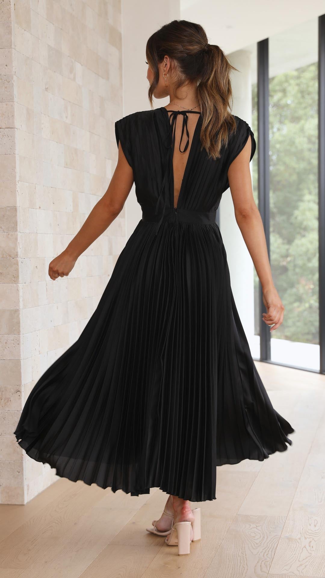 Enid | Women's V-Neck Fit & Flare Midi Dress