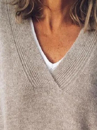 Alvene | Women's Elegant Oversize V Neck Jumper