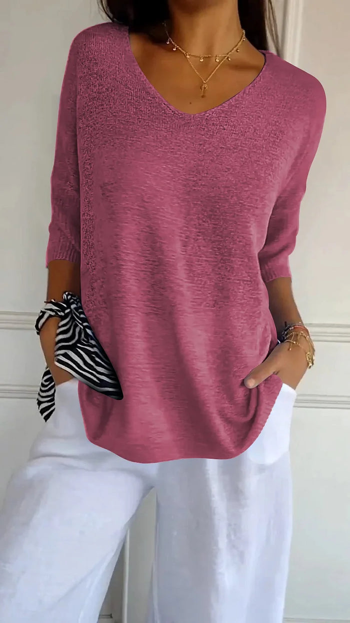 Adaline | Women's Oversized V-Neck Sweater Top