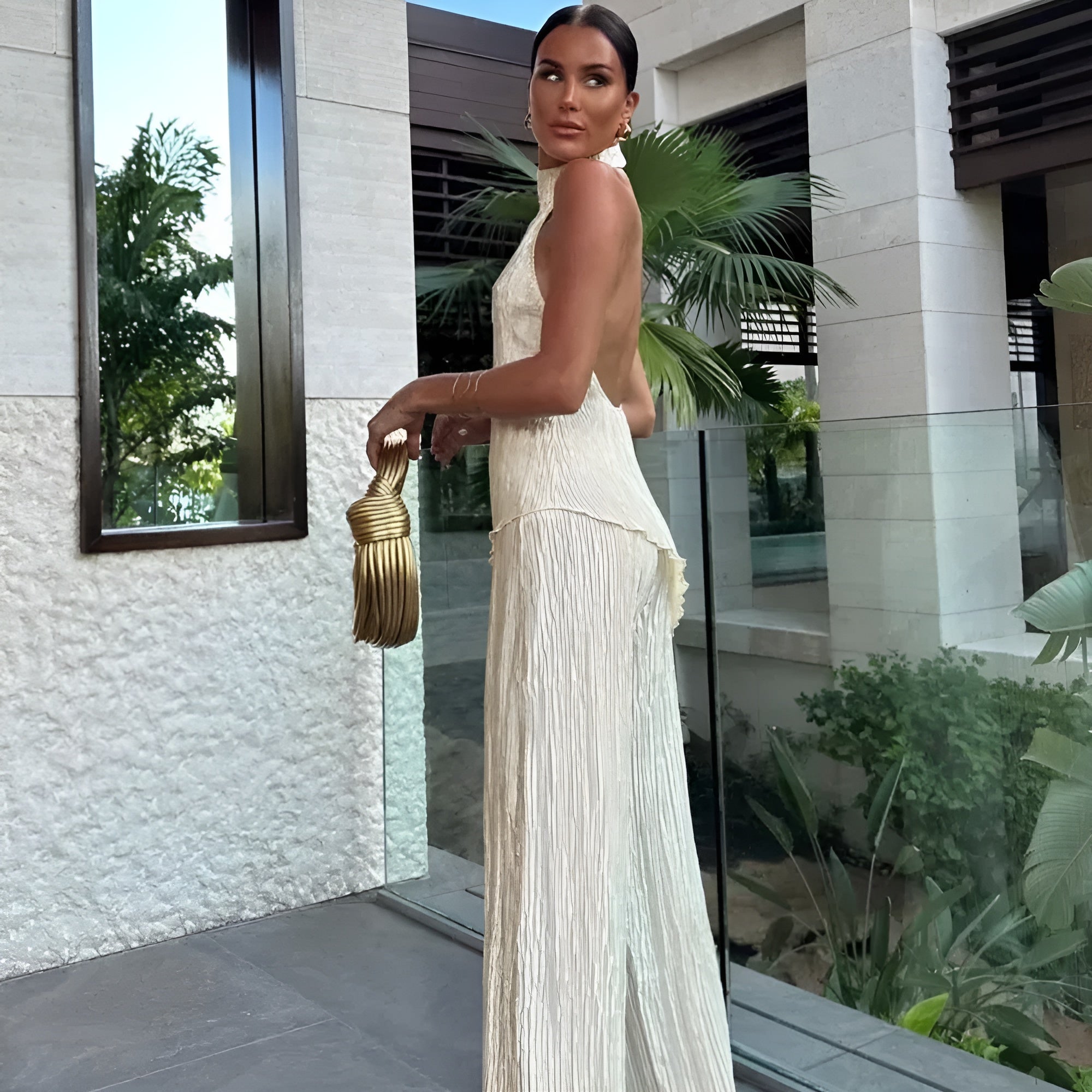 Katrina | Chic Asymmetrical Backless Jumpsuit for Women