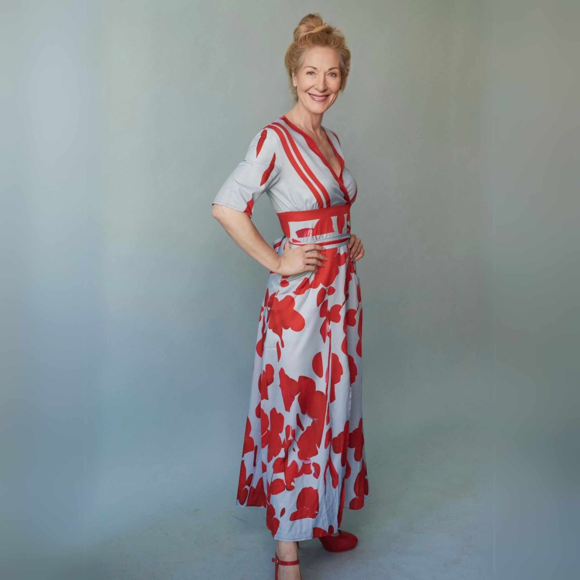 Freya | Women's V-Neck Floral Wrap Maxi Dress