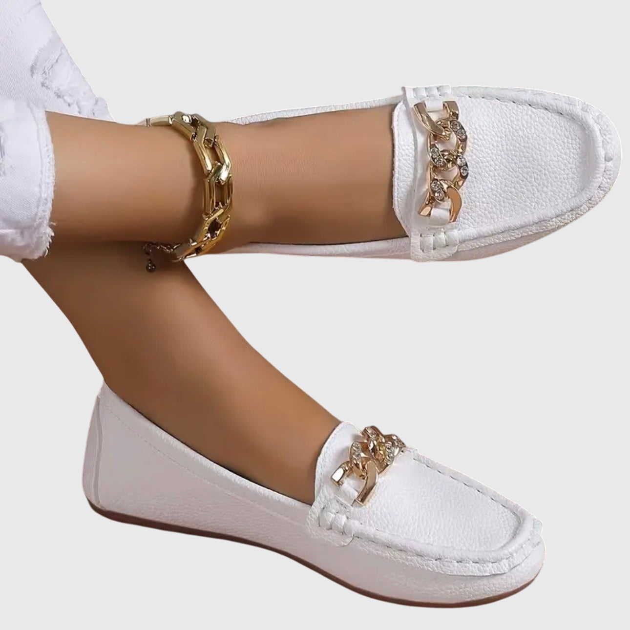 Rebecca | Women's Chain Detail Slip-On Loafers