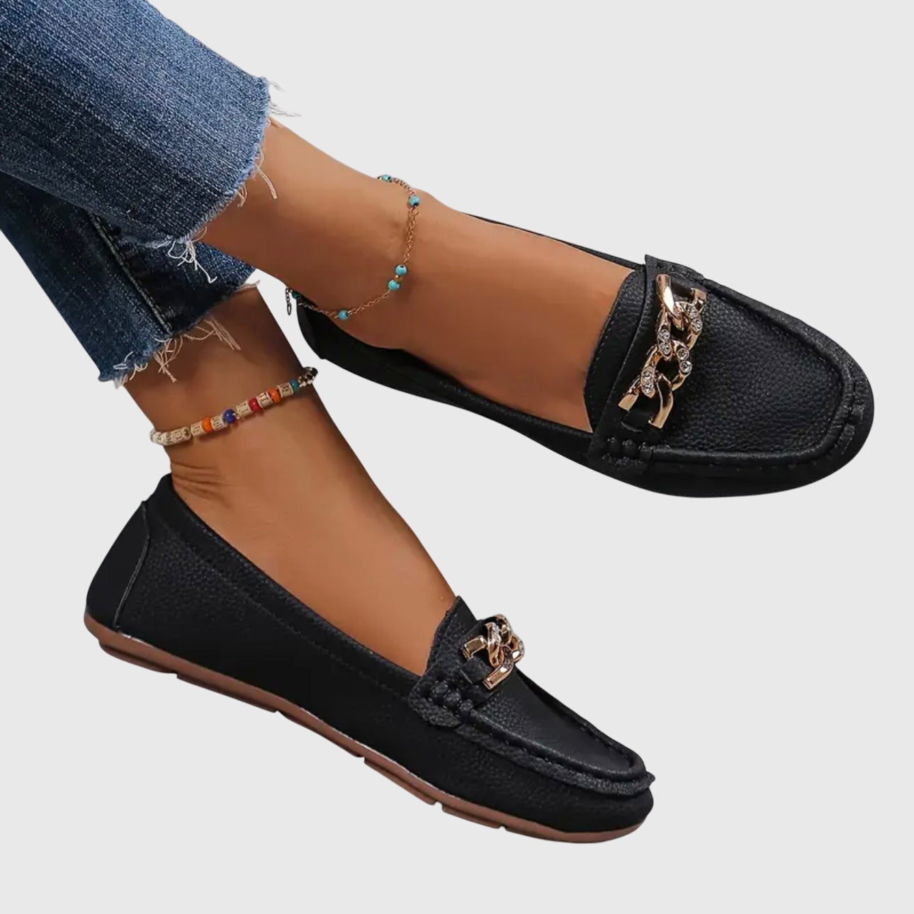 Rebecca | Women's Chain Detail Slip-On Loafers