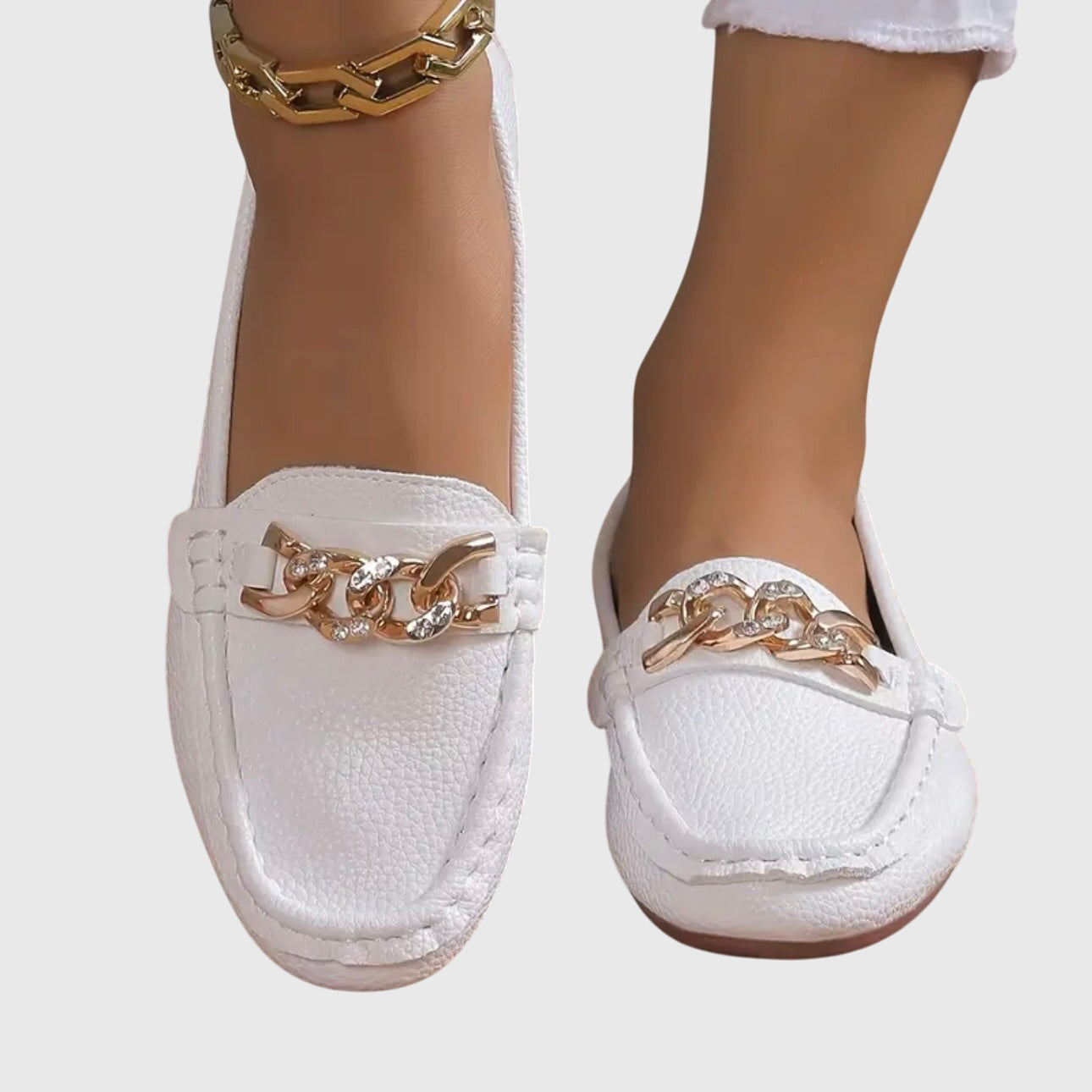 Rebecca | Women's Chain Detail Slip-On Loafers
