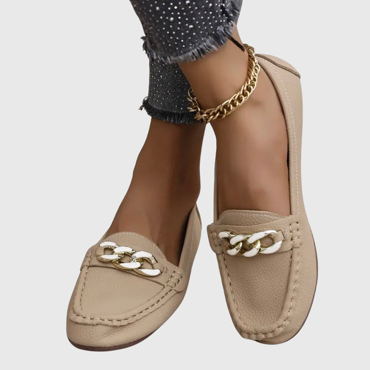 Rebecca | Women's Chain Detail Slip-On Loafers